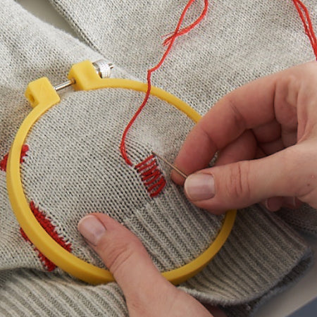Step 2: Embroidery hoop, garment, needle, thread