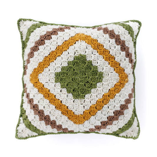 Red Heart Crochet Quilt Pillow