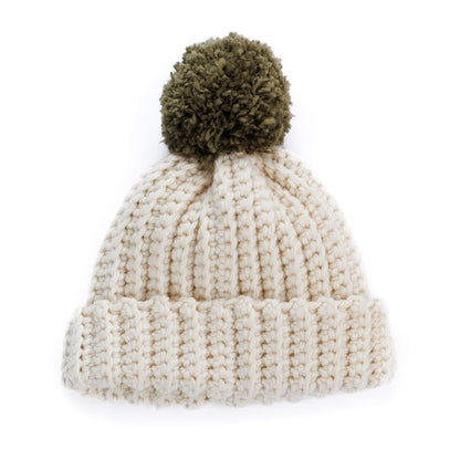 Red Heart Buckleberry Ridge Crochet Hat Crocheted beanie with a pom-pom, Version 1